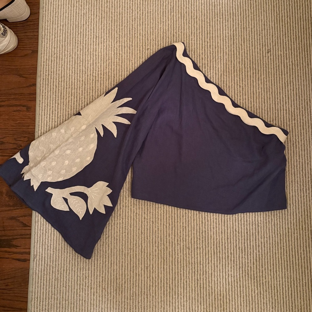 NWT FARM Rio Navy One-Shoulder Top